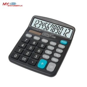 Joinus JS-837-12s 12-Digit Electronic Calculator – Dual Power Solar & Battery for Office, School & Home Use