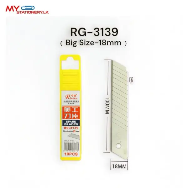 Rigang RG-3139 Spare Paper Cutter Blades – 10 PCS Alloy Steel Replacement Blades for Utility & Craft Cutters