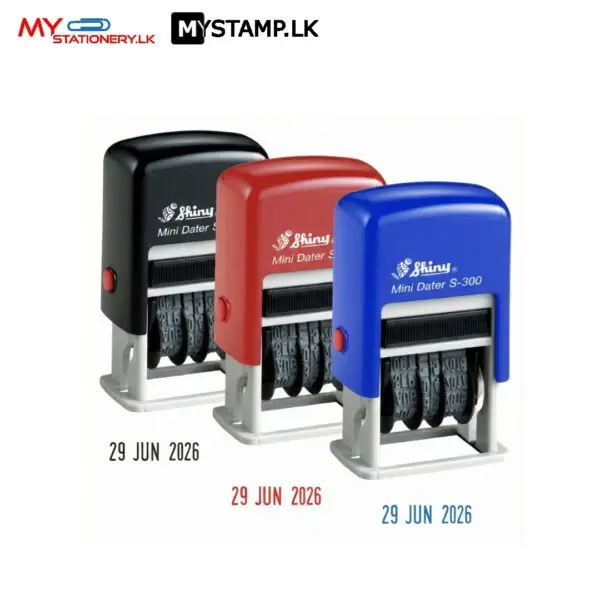 Shiny S-300 Self-Inking Rubber Date Stamp – Compact Mini Dater with Re-Inkable Pad